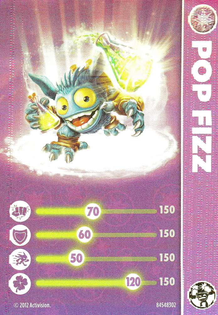 Skylanders Giants Pop Fizz Light Core Karte