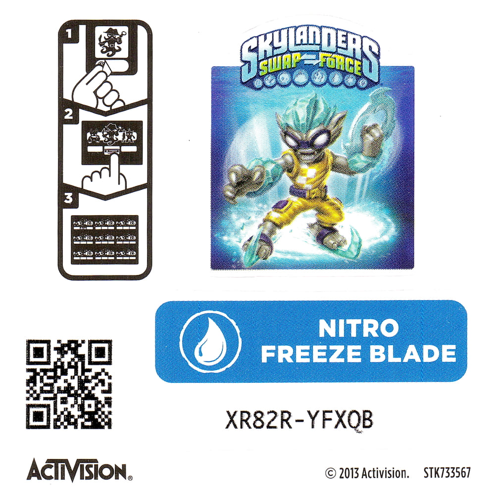 Skylanders Swap Force Nitro Freeze Blade Aufkleber