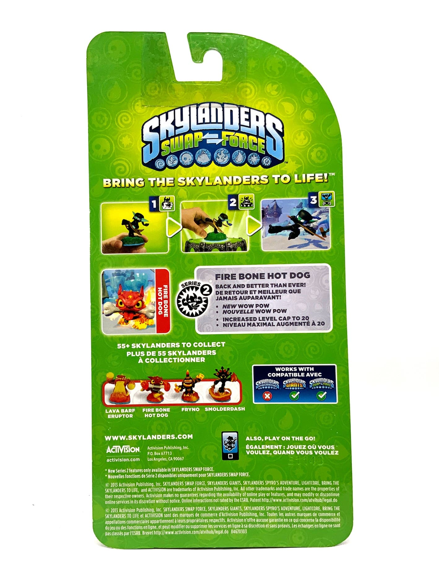 Skylanders Swap Force Frito Lay Crystal Clear Fire Bone Hot Dog Green Flames OVP