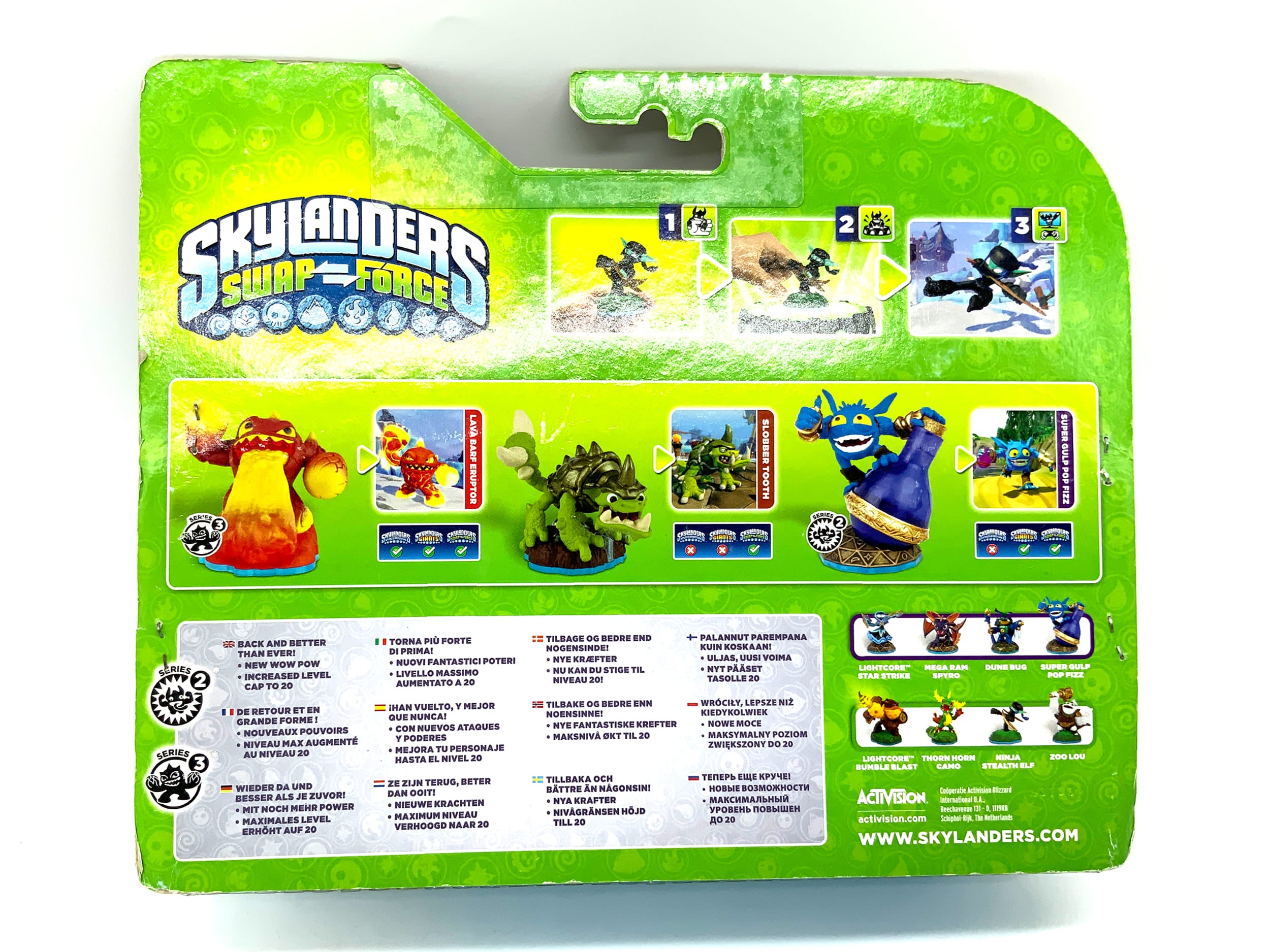 Skylanders Swap Force Triple Pack Eruptor Slobber Tooth Pop Fizz in OVP
