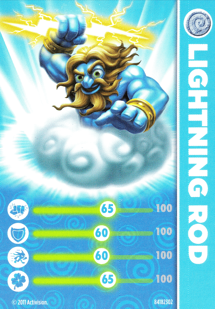 Skylanders Spyros Adventure Lightning Rod Karte