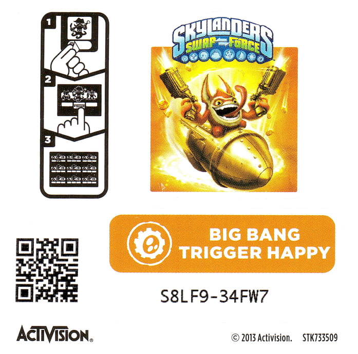 Skylanders Swap Force Big Bang Trigger Happy Aufkleber