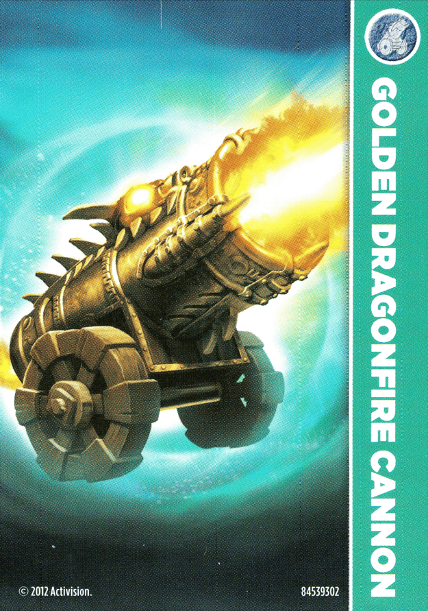 Skylanders Giants Golden Dragonfire Cannon Karte