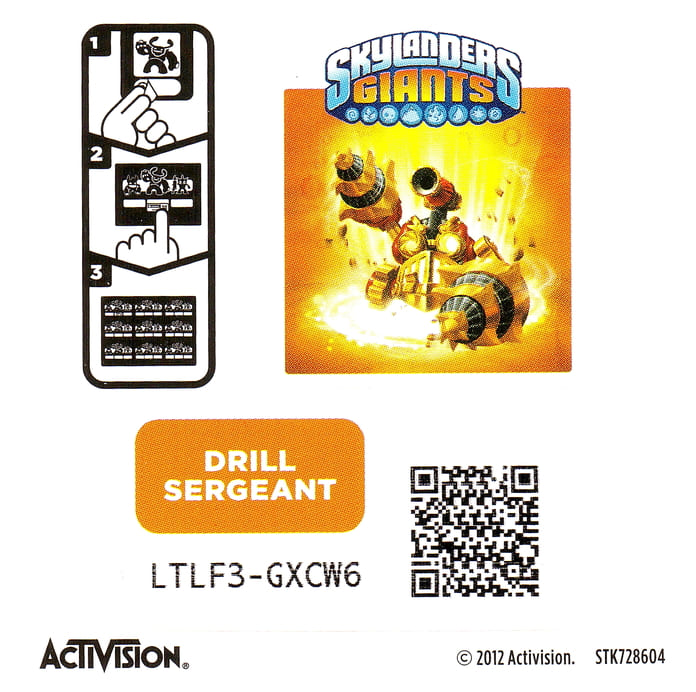 Skylanders Giants Drill Sergeant Aufkleber