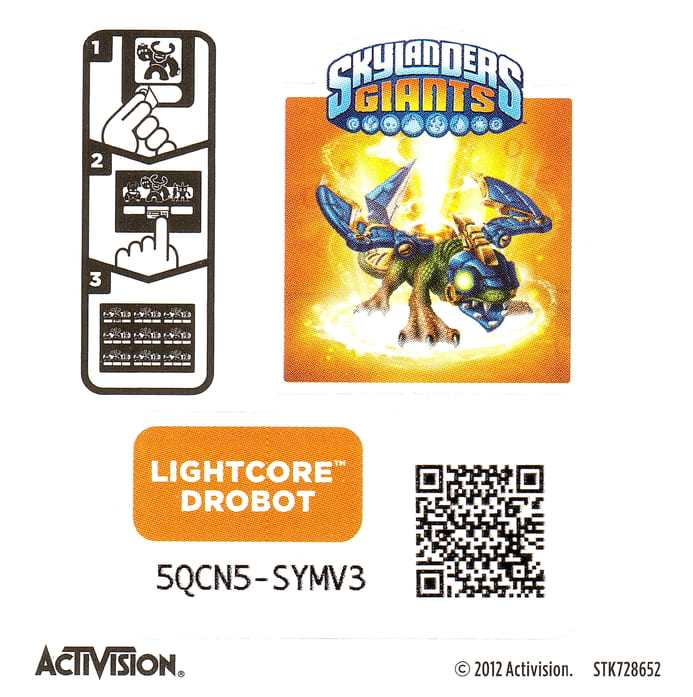 Skylanders Giants Lightcore Drobot Aufkleber