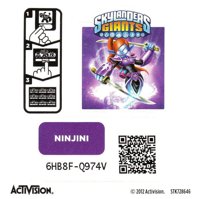 Skylanders Giants Ninjini Aufkleber