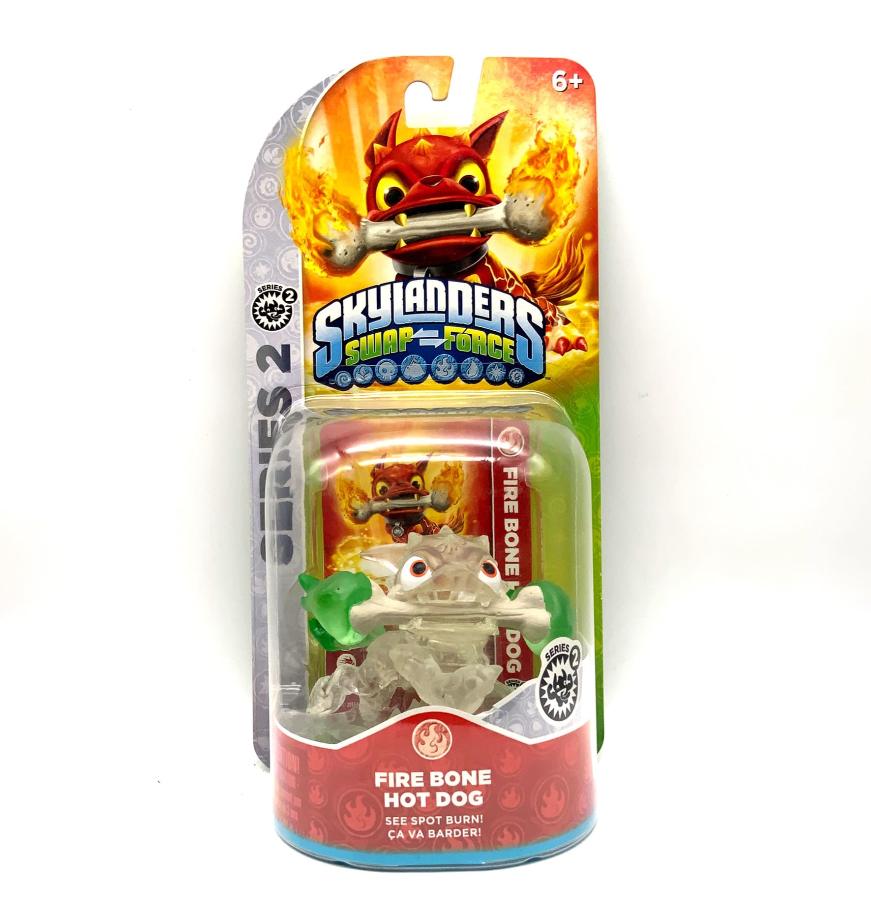 Skylanders Swap Force Frito Lay Crystal Clear Fire Bone Hot Dog Green Flames OVP