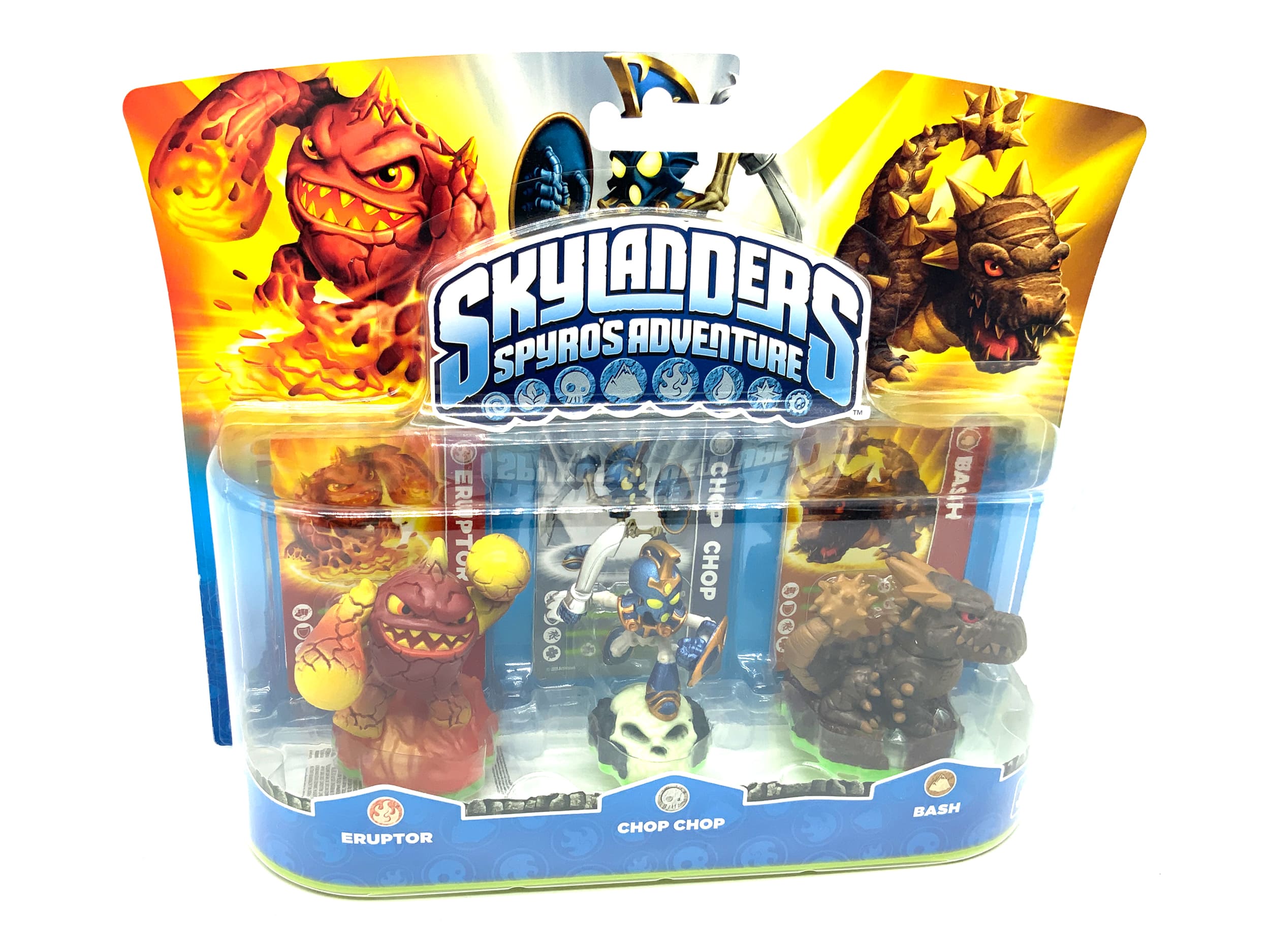 Skylanders Spyros Adventure Triple Pack Eruptor + Chop Chop + Bash in OVP