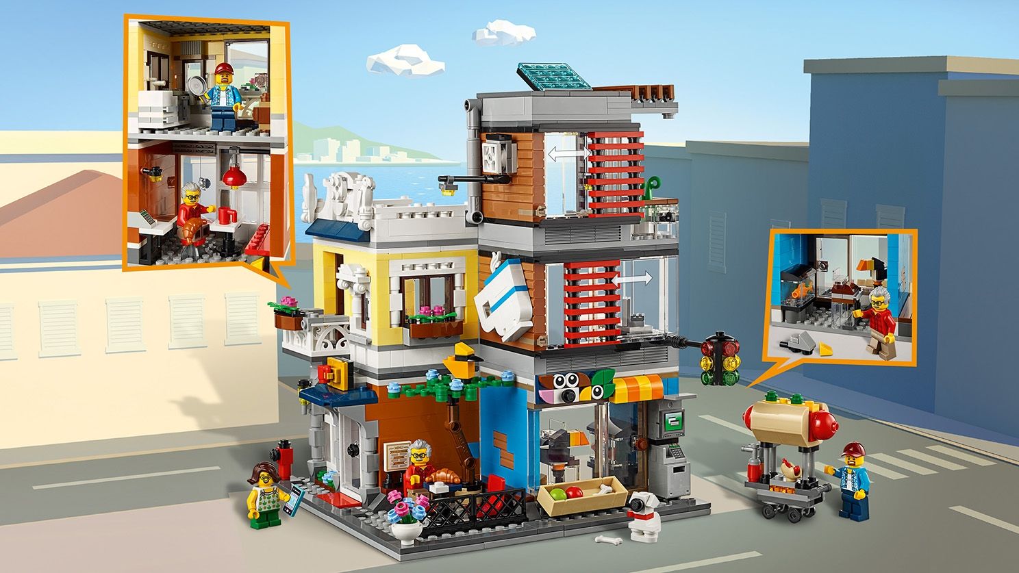 LEGO Creator 31097 Maison de ville avec animalerie et café