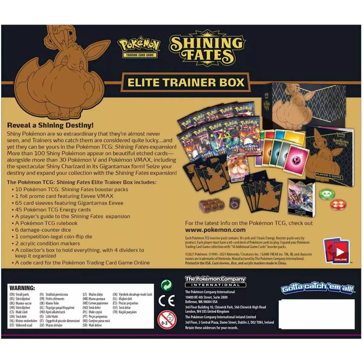 Pokémon Épée et Bouclier Shining Fates Elite Trainer Box (anglais)