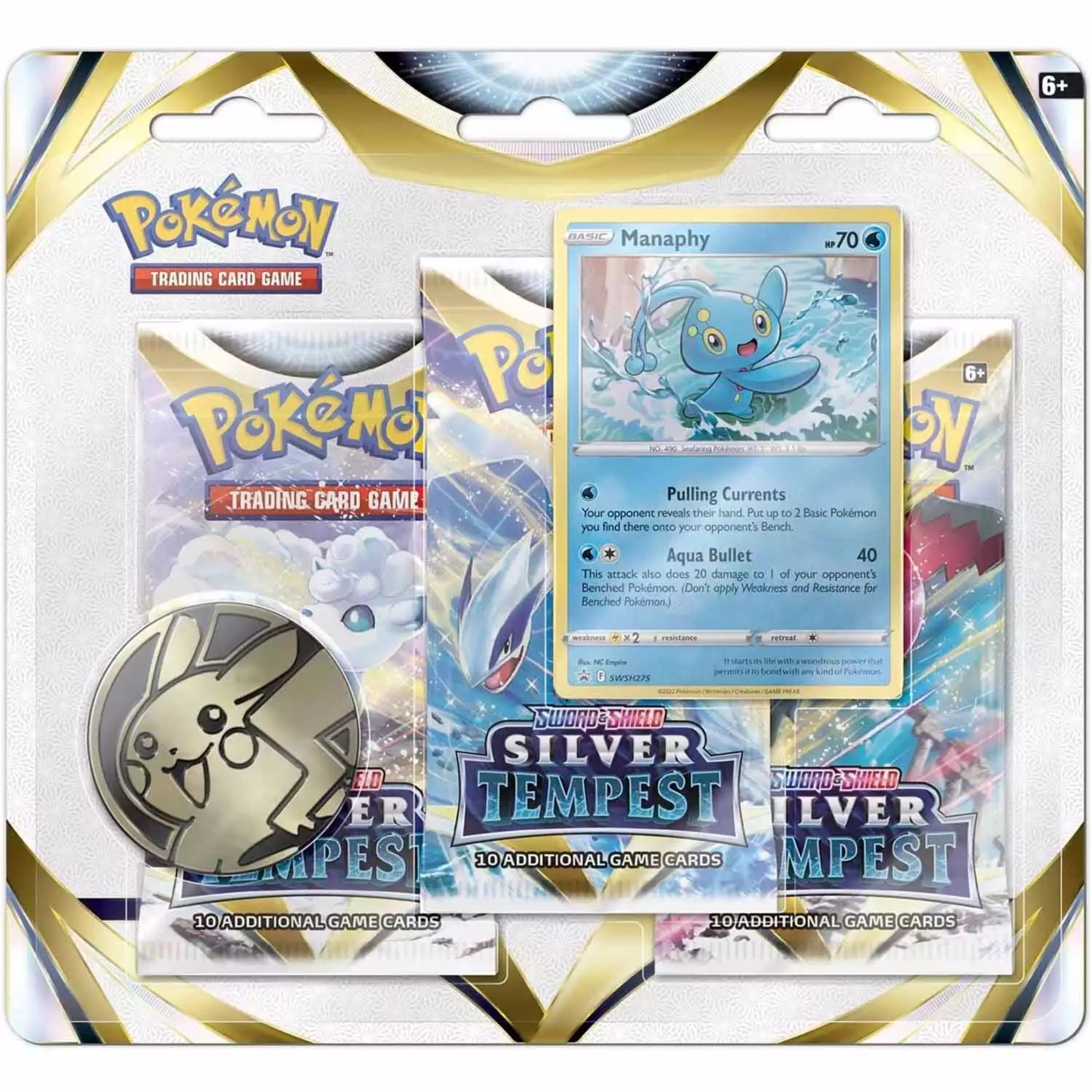 Pokémon Épée et Bouclier Silver Tempest 3 Pack Blister Manaphy (Anglais)