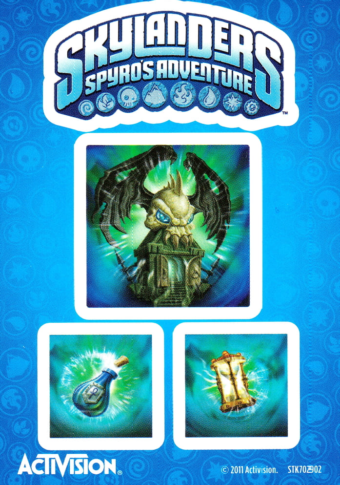 Skylanders Spyros Adventure Darklight Crypt Adventure Pack Aufkleber