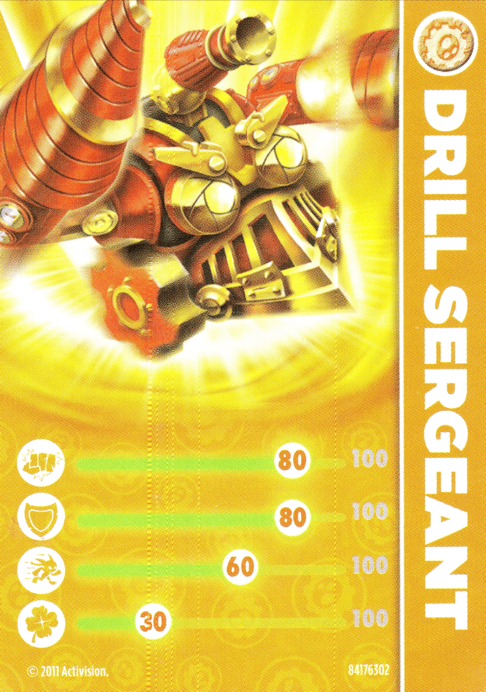 Skylanders Spyros Adventure Drill Sergeant Karte