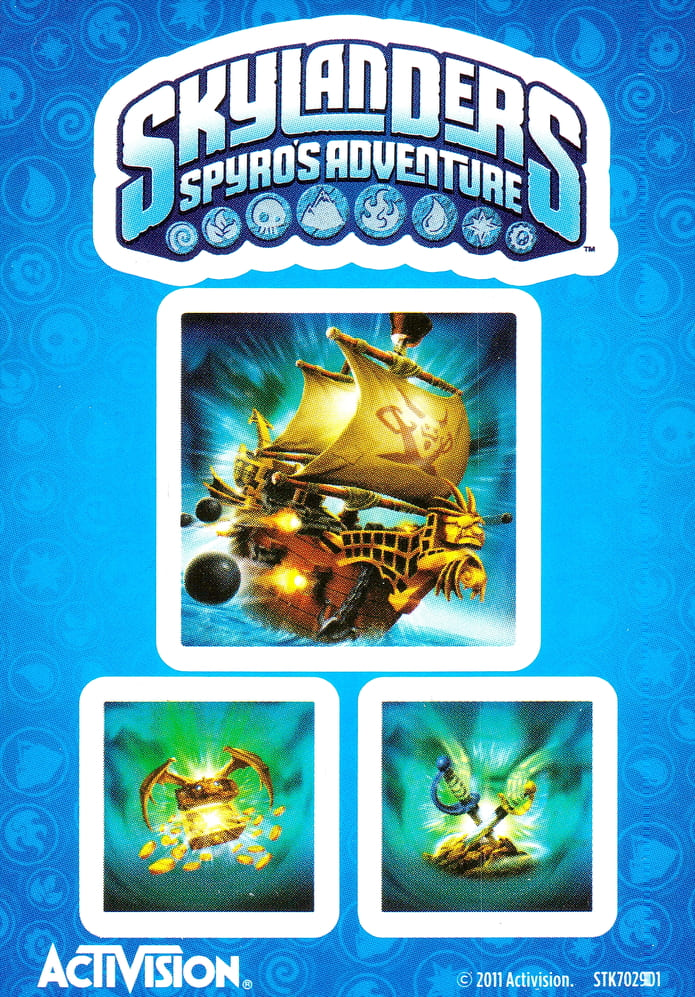Skylanders Spyros Adventure Pirate Seas Adventure Pack Aufkleber