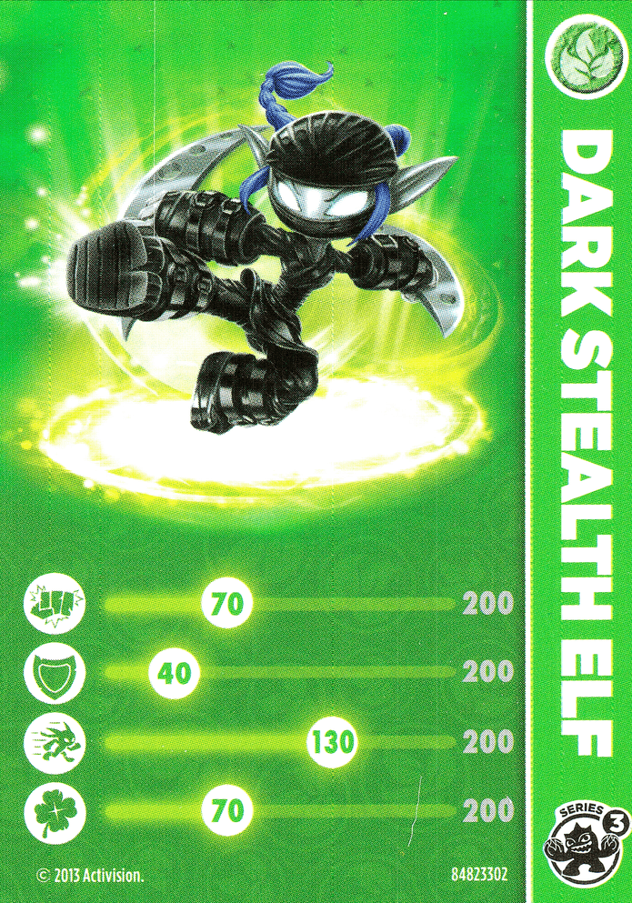 Skylanders Swap Force Dark Stealth Elf Karte