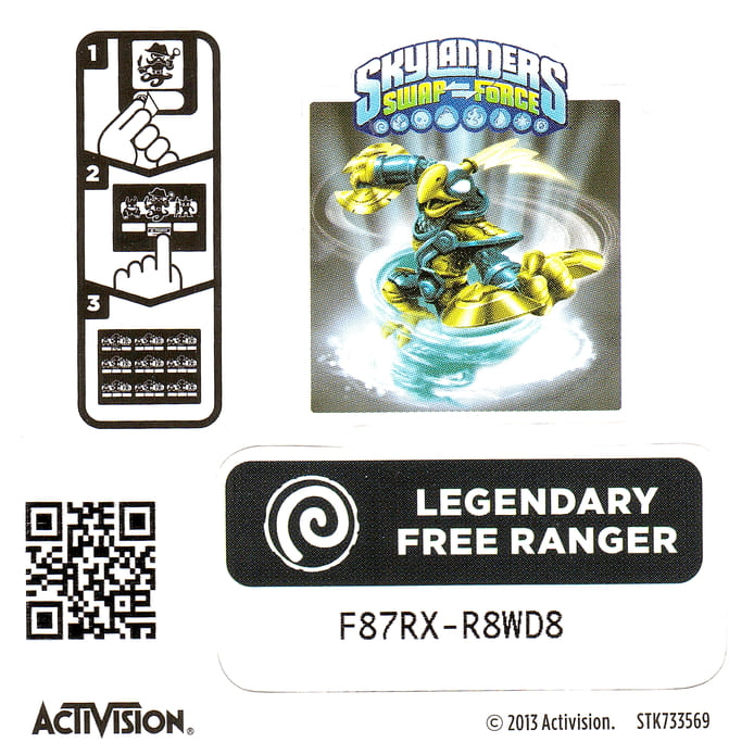 Skylanders Swap Force Legendary Free Ranger Aufkleber