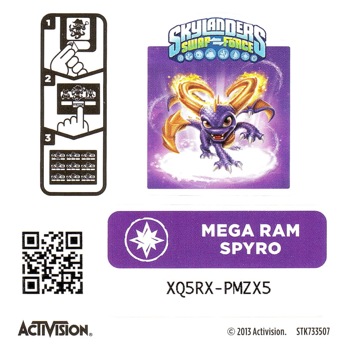 Skylanders Swap Force Mega Ram Spyro Aufkleber
