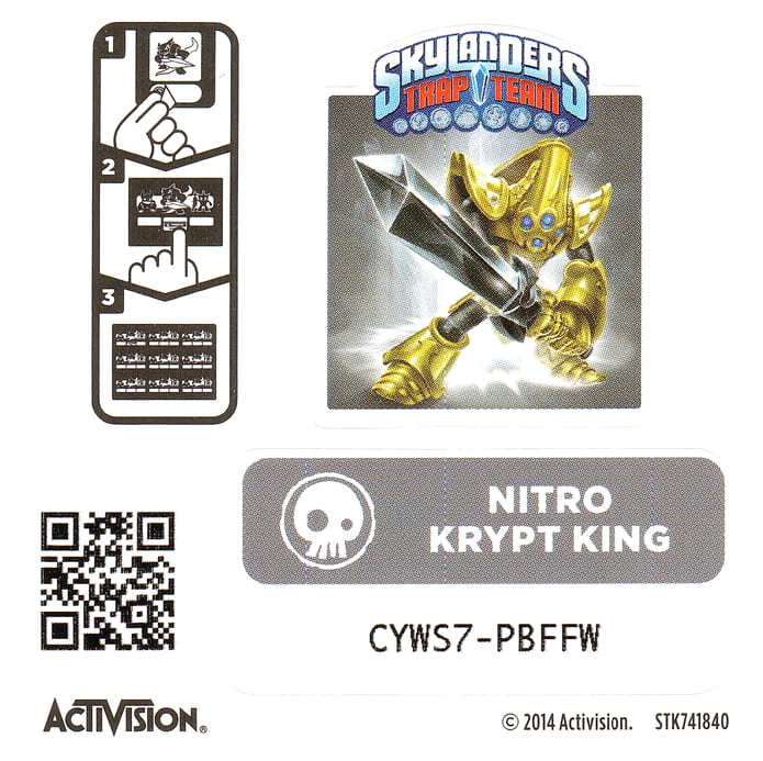 Skylanders Trap Team Nitro Krypt King Aufkleber